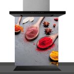 Fond de hotte d�corative safran multicolore 60x70