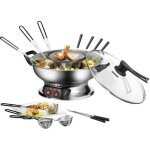 Fondue chinoise unold un. 48746 - inox - thermostat rglable - 6 fourchettes et passoires - gril amovible ...