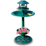 Fontaine abreuvoir à oiseaux sur pied avec lampe solaire et mangeoire Fontaine abreuvoir à oiseaux sur pied avec lampe solaire et mangeoire