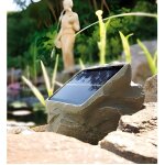 Fontaine de bassin solaire - pearl - biosph�re - cascade - gris - plastique - r�sine - pierre - min�raux ...