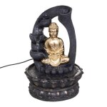 Fontaine bouddha dor h27cm - atmosphera createur dinterieur
