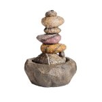 Fontaine cascade lumineo 893009 en pierre de polyr�sine avec �clairage - blanc