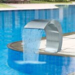 Fontaine cascade de piscine acier inoxydable 45 x 30 x 60 cm Fontaine cascade de piscine acier inoxydable 45 x 30 x 60 cm