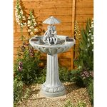 Fontaine décorative - smart solar - parapluie - solaire - gris - pierre grise Fontaine décorative - smart solar - parapluie - solaire - gris - pierre grise