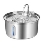 Fontaine  eau pour chats 3. 2l / 108oz en acier inoxydable avec fentre de niveau deau pour chats et ...