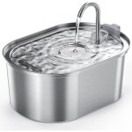 Fontaine a eau chat en acier inoxydable 32l fontaine � eau pour chat automatique convient � plusieurs ...