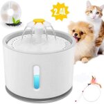 Fontaine  eau pour chat et chien 2. 4l avec filtre et lumire led arrt automatique pompe silencieuseblanc ...