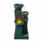 Fontaine deau - teamson - 3 tages - 2854 pouces - lumires led - vert