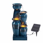 Fontaine deau - teamson - 4 �tages - solaire - lumi�res led - bleu