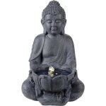 Fontaine ext�rieure solaire en composite bouddha anthracite
