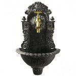 Fontaine murale - lheritier du temps - fonte patinée grise - robinet en laiton - 14x25x40cm Fontaine murale - lheritier du temps - fonte patinée grise - robinet en laiton - 14x25x40cm