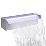 Fontaine de piscine cascade led inox 30cm vidaxl - blanc / gris