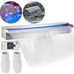 Fontaine de la piscine - vevor - lame deau pour piscine avec led 60cm - contr�le � distance