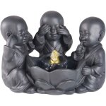 Fontaine en polyrsine trio bouddha noir