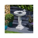 Fontaine solaire bain doiseaux aspect pierre