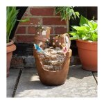 Fontaine solaire pots elvedon - smart solar - résine - marron - autonome - 48cm Fontaine solaire pots elvedon - smart solar - résine - marron - autonome - 48cm