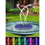 Fontaine solaire - upgraded 4w solaire flottant extrieur fontaine pompe bassin solaire avec 6 buses ...