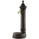 Fontaine � poser source en fonte daluminium patin�e marron - lheritier du temps - colonne / sph�re en ...