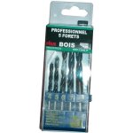Forets  bois - riss - coffret de 5 - diamtres 4 - 5 - 6 - 7 - 8 mm - 3 pointes - acier