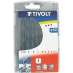 Forets mtaux tivoly - coffret de 10 forets - diamtres 1  10 mm