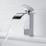 Forious robinet lavobo cascade mitigeur salle de bain en acier inoxydable hauteur du bec de 110mm colonne ...