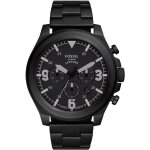Montre hommes fossil quartz chronographe bracelet acier inoxydable noir fs5754