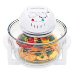 Four  convection halogne - vidaxl - 1400 w - 17 l - bague dextension - bol en verre