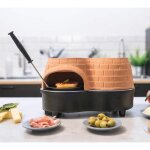 Four  pizza livoo pizza party duo - dme en terre cuite - 2 mini pelles  pizza incluses