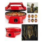 Four  pizza rouge et tartes avec grill plancha revtement pierre antiadhsif puissance 1800 w pancakes ...