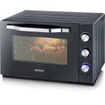 Four posable xxl  chaleur tournante severin - 60 l - 2 200 w - tournebroche et pierre  pizza - noir ...