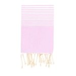 Fouta - la maison damelie - miami - 100% coton - 100x200cm - rose clair rayures blanches
