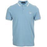 Polo fred perry twin tipped - bleu - coupe slim - col polo