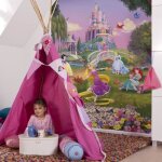 Fresque mural - disney - princesse - 184x254 cm - th�me sunset - colle incluse