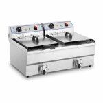Friteuse double 2 x 16l 2 x 6000w 380v avec robinet de vidange en inox - royal catering Friteuse double 2 x 16l 2 x 6000w 380v avec robinet de vidange en inox - royal catering