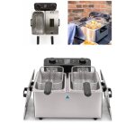 Friteuse double - inox - 2x3l - 3300w - temprature jusqu 190c - 2 paniers  frire
