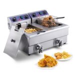 Friteuse Électrique commerciale - vevor - friteuse à huile 2 cuves inox 12 l 6000 w Friteuse Électrique commerciale - vevor - friteuse à huile 2 cuves inox 12 l 6000 w