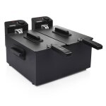 Friteuse lectrique double cuve princess 183028 - 6 l - 8 portions - 12 kg - 3600 w - noire