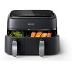 Friteuse sans huile philips - airfryer na351 / 00 - double cuve 9l - 8 programmes de cuisson - 2750w