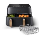 Friteuse sans huile philips - airfryer na352 / 04 - double cuve 9l - 8 programmes de cuisson - accessoires ...