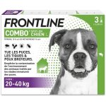 Frontline combo chien - anti - puces anti - tiques pour chien l - 20 - 40kg - 3 pipettes