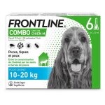 Frontline combo chien - anti - puces anti - tiques pour chien m - 10 - 20kg - 6 pipettes