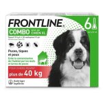 Frontline combo chien - anti - puces anti - tiques pour chien xl - 40 - 60kg - 6 pipettes
