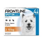 Frontline spot on chien - anti - puces anti - tiques pour chien s - 2 - 10kg - 4 pipettes