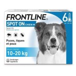 Frontline spot on chien - anti - puces anti - tiques pour chien m - 10 - 20kg - 6 pipettes Frontline spot on chien - anti - puces anti - tiques pour chien m - 10 - 20kg - 6 pipettes
