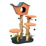 Fudajo arbre � chat - 135 cm de haut - design v�g�tal avec lierre et foug�res - meuble grattage f�lin ...