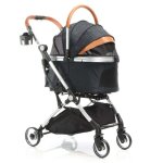Fudajo poussette pliable pour chiens et chats 2 en 1 ? capacit� max. 15 kg ? noire ? en aluminium ? avec ...