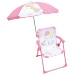 Fun house licorne chaise pliante camping avec parasol - h. 38. 5 xl. 38. 5 x p. 37. 5 cm + parasol � ...