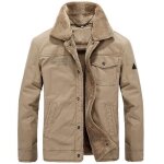 Funmoo parka kaki homme parka de marque parka fine revers crants paississant plus de velours parka ...