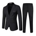 Funmoon - bouton slim hommes costume dress pure color blazer veste de manteau hte et pantalon
