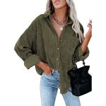 Chemise femme - funmoon - velours côtelé - boutons - casual - multi couleurs Chemise femme - funmoon - velours côtelé - boutons - casual - multi couleurs